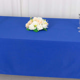 60"x102" Royal Blue Premium Scuba Wrinkle Free Rectangular Tablecloth, Seamless Scuba Polyester