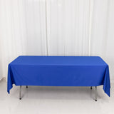 60"x102" Royal Blue Premium Scuba Wrinkle Free Rectangular Tablecloth, Seamless Scuba Polyester