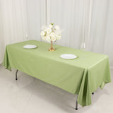 60"x102" Sage Green Premium Scuba Wrinkle Free Rectangular Tablecloth, Seamless Scuba Polyester