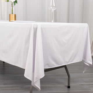 Unleash the Magic of the White Premium Scuba Polyester Tablecloth