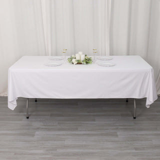 Transform Your Table with the White Scuba Wrinkle Free Tablecloth