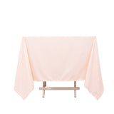 70inch Blush Premium Scuba Wrinkle Free Square Tablecloth, Scuba Polyester Tablecloth