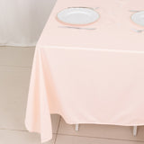 70inch Blush Premium Scuba Wrinkle Free Square Tablecloth, Scuba Polyester Tablecloth