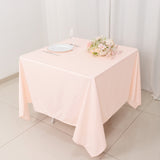 70inch Blush Premium Scuba Wrinkle Free Square Tablecloth, Scuba Polyester Tablecloth