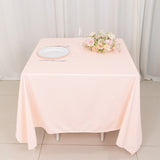 70inch Blush Premium Scuba Wrinkle Free Square Tablecloth, Scuba Polyester Tablecloth