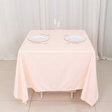 70inch Blush Premium Scuba Wrinkle Free Square Tablecloth, Scuba Polyester Tablecloth