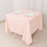 70inch Blush Premium Scuba Wrinkle Free Square Tablecloth, Scuba Polyester Tablecloth