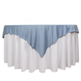70" Dusty Blue Premium Scuba Wrinkle Free Square Table Overlay, Scuba Polyester Table Topper