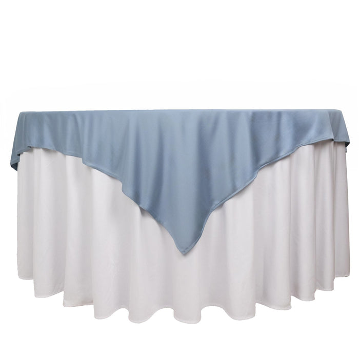 70" Dusty Blue Premium Scuba Wrinkle Free Square Table Overlay, Scuba Polyester Table Topper