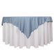 70" Dusty Blue Premium Scuba Wrinkle Free Square Table Overlay, Scuba Polyester Table Topper