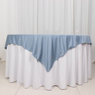 <strong>Dusty Blue Premium Scuba Square Table Overlay </strong>