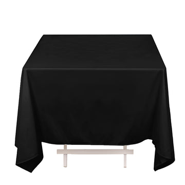 Scuba Square 70"x70" Tablecloth Black - Wrinkle Free & Stain Resistant Table Cover