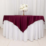 70inch Burgundy Premium Scuba Wrinkle Free Square Table Overlay, Scuba Polyester Table Topper