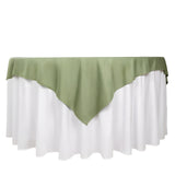 70" Dusty Sage Green Premium Scuba Wrinkle Free Square Table Overlay, Scuba Polyester Table Topper