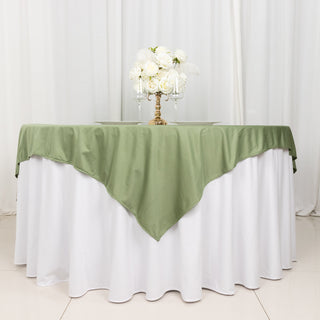 <strong>Dusty Sage Green Premium Scuba Square Table Overlay: The Ultimate in Sophistication </strong>