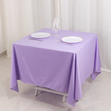 Lavender Premium Scuba Square Tablecloth, Lilac Wrinkle Free Polyester Seamless Tablecloth 70inch