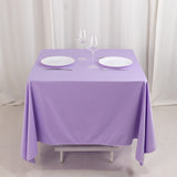 Lavender Premium Scuba Square Tablecloth, Lilac Wrinkle Free Polyester Seamless Tablecloth 70inch