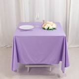 Lavender Premium Scuba Square Tablecloth, Lilac Wrinkle Free Polyester Seamless Tablecloth 70inch