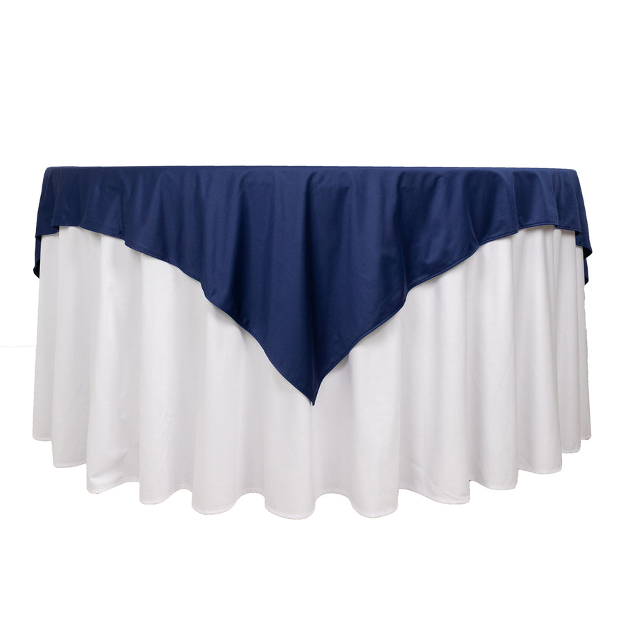 70inch Navy Blue Premium Scuba Wrinkle Free Square Table Overlay