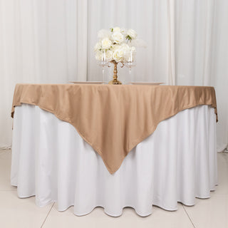 <strong>Nude Premium Scuba Square Table Overlay: The Ultimate in Sophistication </strong>
