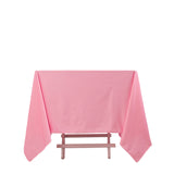 Pink Premium Scuba Square Tablecloth, Wrinkle Free Polyester Seamless Tablecloth 70inch