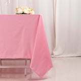 Pink Premium Scuba Square Tablecloth, Wrinkle Free Polyester Seamless Tablecloth 70inch