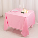 Pink Premium Scuba Square Tablecloth, Wrinkle Free Polyester Seamless Tablecloth 70inch