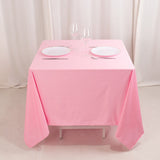 Pink Premium Scuba Square Tablecloth, Wrinkle Free Polyester Seamless Tablecloth 70inch