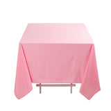 Pink Premium Scuba Square Tablecloth, Wrinkle Free Polyester Seamless Tablecloth 70inch