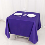 70inch Purple Premium Scuba Wrinkle Free Square Tablecloth, Seamless Scuba Polyester Tablecloth