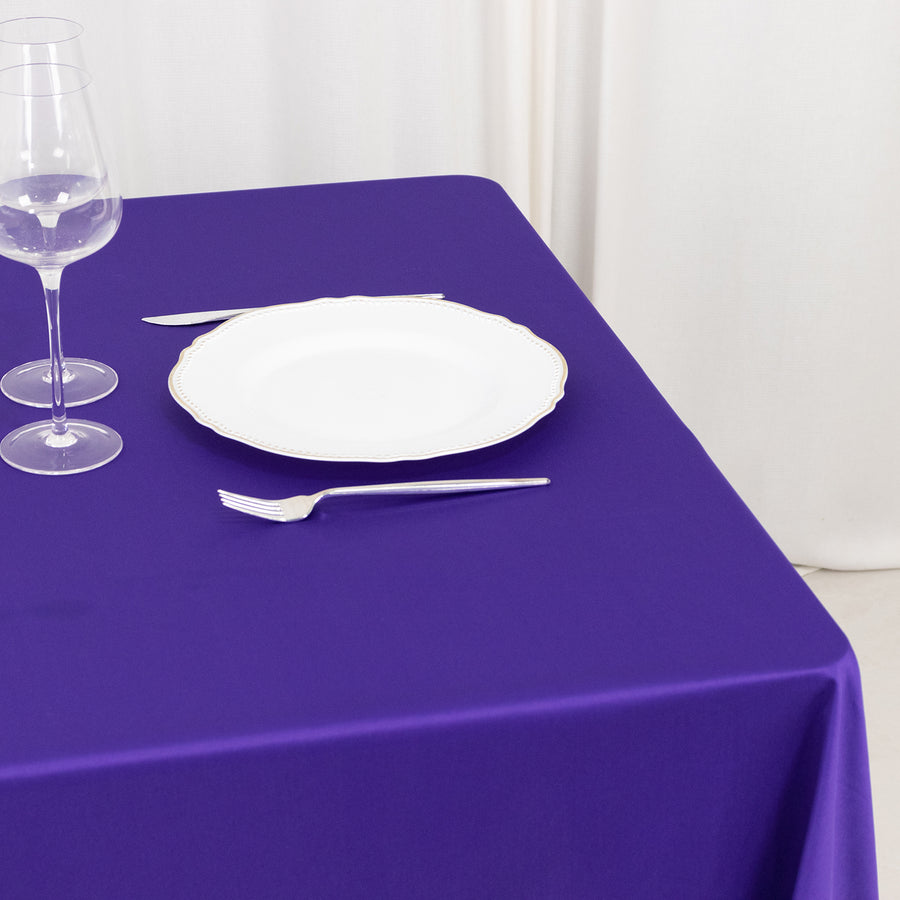 70inch Purple Premium Scuba Wrinkle Free Square Tablecloth, Seamless Scuba Polyester Tablecloth