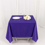 70inch Purple Premium Scuba Wrinkle Free Square Tablecloth, Seamless Scuba Polyester Tablecloth