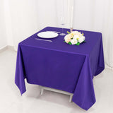 70inch Purple Premium Scuba Wrinkle Free Square Tablecloth, Seamless Scuba Polyester Tablecloth