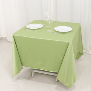 <strong>Versatile and Functional Sage Green Scuba Square Tablecloth</strong>