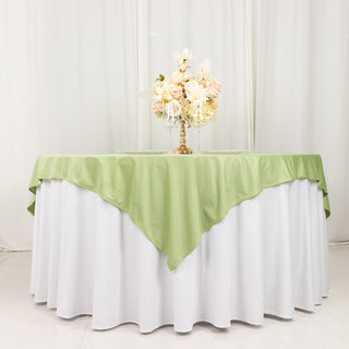 <strong>Top-Notch Sage Green Scuba Square Table Overlay </strong>