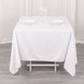 70inch White Premium Scuba Square Tablecloth, Wrinkle Free Polyester Seamless Tablecloth