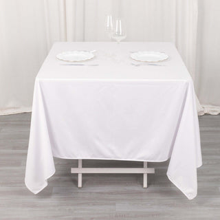 White Premium Scuba Wrinkle Free Square Tablecloth