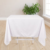 White Premium Scuba Wrinkle Free Square Tablecloth