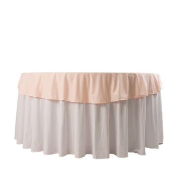 70" Blush Premium Scuba Wrinkle Free Round Tablecloth, Seamless Scuba Polyester Tablecloth