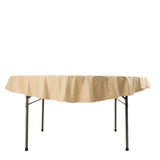 Beige Premium Scuba Round Tablecloth, Wrinkle Free Polyester Seamless Tablecloth - 70inch