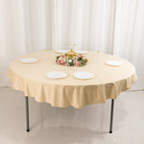 Beige Premium Scuba Round Tablecloth, Wrinkle Free Polyester Seamless Tablecloth - 70inch