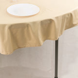 Beige Premium Scuba Round Tablecloth, Wrinkle Free Polyester Seamless Tablecloth - 70inch