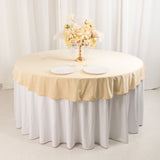 Beige Premium Scuba Round Tablecloth, Wrinkle Free Polyester Seamless Tablecloth - 70inch