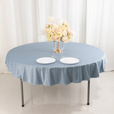 Dusty Blue Premium Scuba Round Tablecloth, Wrinkle Free Polyester Seamless Tablecloth - 70inch