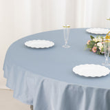 Dusty Blue Premium Scuba Round Tablecloth, Wrinkle Free Polyester Seamless Tablecloth - 70inch