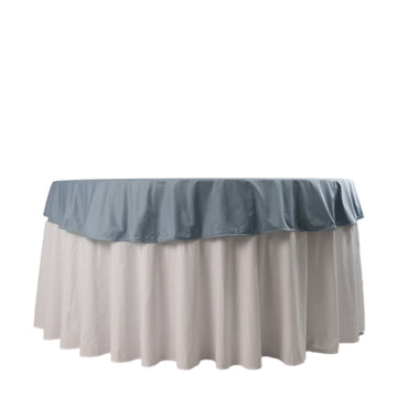 70" Dusty Blue Premium Scuba Wrinkle Free Round Tablecloth, Seamless Scuba Polyester Tablecloth