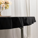 Black Premium Scuba Round Tablecloth, Wrinkle Free Polyester Seamless Tablecloth - 70inch