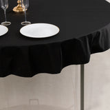 Black Premium Scuba Round Tablecloth, Wrinkle Free Polyester Seamless Tablecloth - 70inch