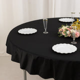 Black Premium Scuba Round Tablecloth, Wrinkle Free Polyester Seamless Tablecloth - 70inch