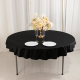 Black Premium Scuba Round Tablecloth, Wrinkle Free Polyester Seamless Tablecloth - 70inch